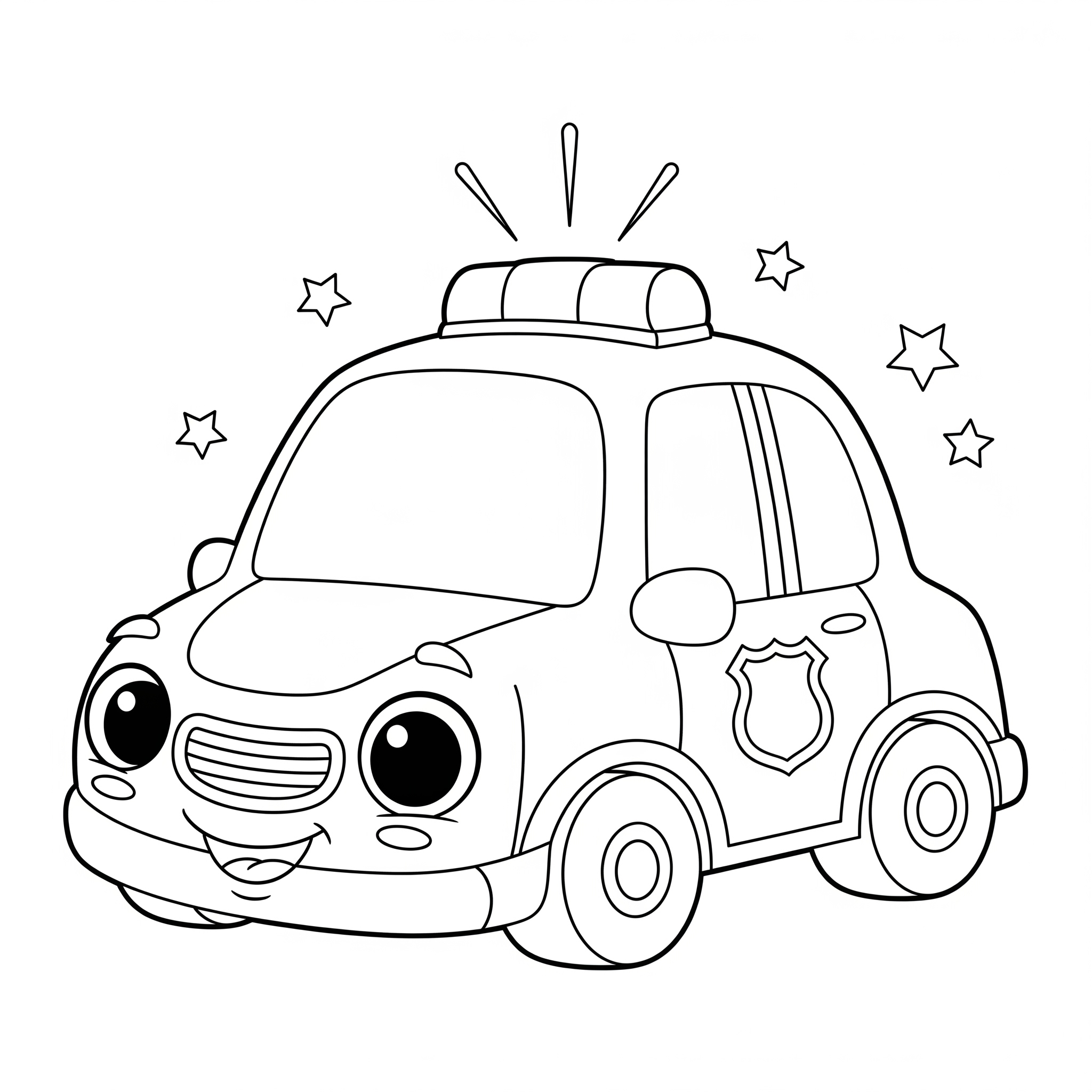 Police Car Patrol - Free Printable Coloring Page for Kids